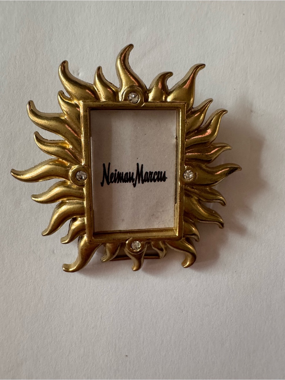 Jay Strongwater Neiman Marcus Gold Sunburst Mini Frame with Rhinestones